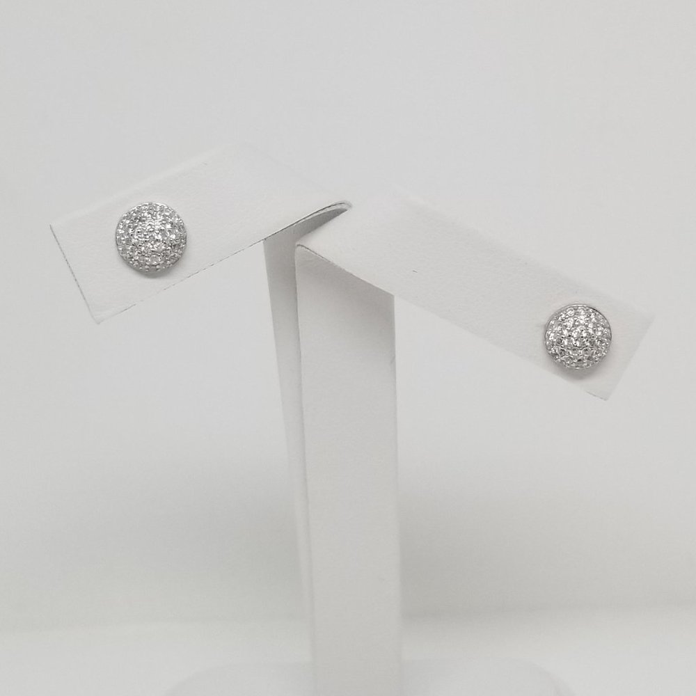 Sterling Silver Round Stud Earrings 8mm
